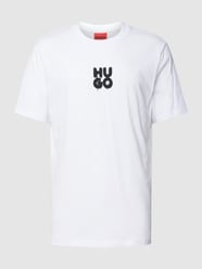 T-shirt met labelprint, model 'Decali' van HUGO Wit - 46
