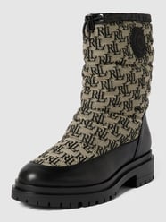 Boots met all-over labelmotief, model 'COREE' van Lauren Ralph Lauren Zwart - 40