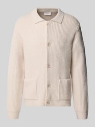 Relaxed Fit Strickjacke aus elastischem Baumwoll-Mix von Lindbergh Beige - 19