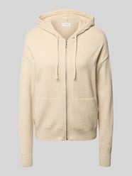 Gebreid jack van viscosemix met capuchon van Christian Berg Woman Beige - 17