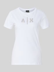 t-shirt z logo i okrągłym dekoltem od Armani Exchange - 12