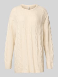 Sweter z dzianiny o kroju regular fit z fakturowanym wzorem model ‘JEANETTE’ od ONLY - 3