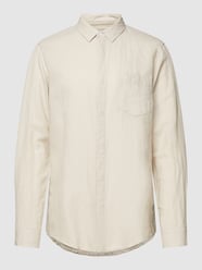 Freizeithemd mit verdeckter Knopfleiste Modell 'LINEN' von CK Calvin Klein Beige - 37