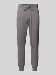 Tapered fit sweatpants met labelstitching van HUGO Grijs / zwart - 30