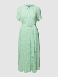 Midi-jurk van pure viscose, model 'LYDIA' van Nümph Groen - 13