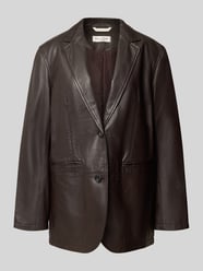 Regular Fit Longline Blazer aus Lammnappa mit Gehschlitz von Marc O'Polo - 33