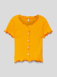 T-shirt met geschulpte zoom, model 'KOGLAILA' van Only Oranje - 43