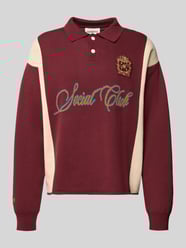 Gebreide pullover met polokraag en labelpatch van PROHIBITED Bordeaux - 6