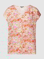 Blouse van viscose met stolpplooi van Montego Rood - 40