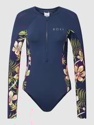 Badpak met bloemenmotief, model 'INTO THE SUN' van Roxy Blauw / turquoise - 34