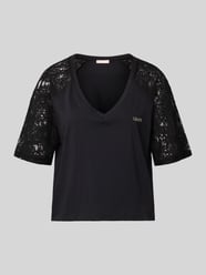 T-shirt met kant en gestikt logo van Liu Jo Sport - 7