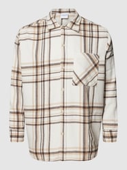 PLUS SIZE Hemdjacke mit Glencheck-Muster Modell 'DENNIS' von Jack & Jones Plus Weiß - 32