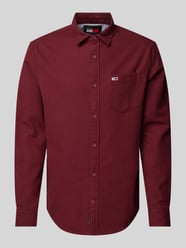 Regular fit flanellen overhemd met borstzak van Tommy Jeans Bordeaux - 4