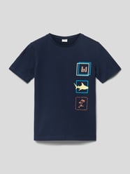 T-Shirt aus Baumwolle mit Motiv-Prints von s.Oliver RED LABEL Blau - 20