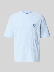 damski t-shirt o kroju regular fit z froty od HUGO Blue - 43