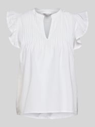 Bluse mit V-Ausschnitt Modell 'Gemala' von mbyM Weiß - 12