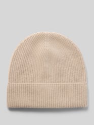 Strickmütze aus reinem Kaschmir mit breitem Umschlag von Christian Berg Woman Beige - 1