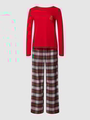 Piżama z wyhaftowanym logo od Lauren Ralph Lauren Biały - 10