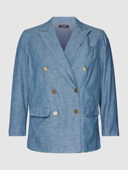 Żakiet PLUS SIZE z kieszeniami z patką model ‘RYEN’ od Lauren Ralph Lauren Curve Niebieski - 46
