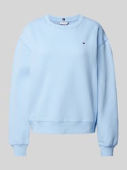 Sweatshirt mit Label-Stitching und Rundhalsausschnitt von Tommy Hilfiger Blau - 39