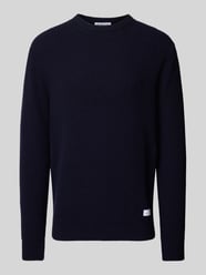 Wollpullover mit Label-Patch von Manuel Ritz Blau - 18