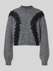 Cropped Strickpullover mit Spitzenbesatz Modell 'SUTTON' von Noisy May - 21