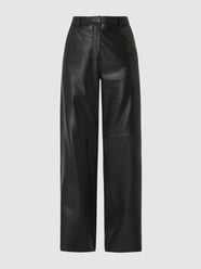 Hose aus Leder Modell 'Deniz' von Studio AR Grau / Schwarz - 10