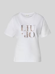 Regular Fit T-Shirt mit Strasssteinbesatz von Liu Jo White - 5
