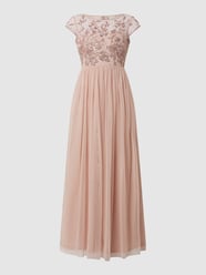 Abendkleid aus Mesh mit Zierperlen von Christian Berg Cocktail Pink - 29