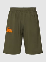 Sweatshorts met flockprint in labeldesign van Lacoste Groen - 42