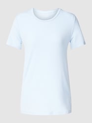 T-shirt met geribde ronde hals van Schiesser Blauw - 24
