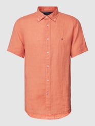 Regular fit vrijetijdsoverhemd van puur linnen in denimlook van Tommy Hilfiger Oranje - 37