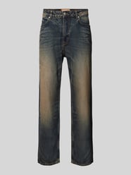 Baggy Jeans in Vintage Waschung mit Tint und Logo Detail von REVIEW Blau - 16