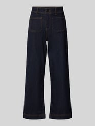 Wide Leg Jeans mit Kontrastnähten Modell 'Macona' von OPUS Blau - 24