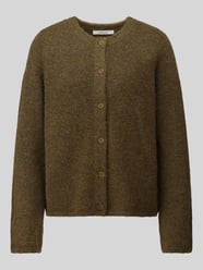 kardigan rozpinany o kroju relaxed fit z mieszanki wełny z domieszką alpaki model 'LULU' od Selected - 11
