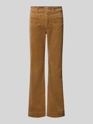 Corduroy broek met opgestikte sierstrookzakken van Christian Berg Woman Beige - 17