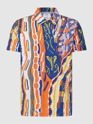 T-Shirt mit Allover-Muster Modell 'Polo' von CARLO COLUCCI Orange - 23