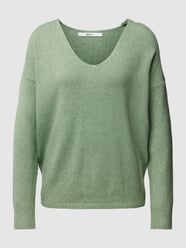 Gebreide pullover met V-hals, model 'RICA LIFE' van Only Groen - 8