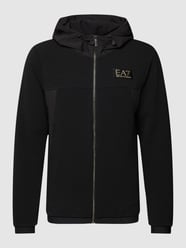 Sweatjacke mit Label-Patch von EA7 Emporio Armani Schwarz - 36