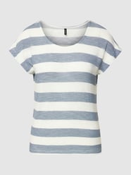 T-shirt met streepmotief, model 'WIDE' van Vero Moda Blauw / turquoise - 37
