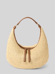 Schoudertas in vlechtlook model 'Nana' van Abro Beige - 4