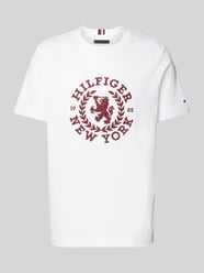 T-Shirt mit Label-Stitching von Tommy Hilfiger Weiß - 44