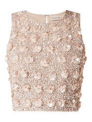Crop Top mit Pailletten Modell 'Hazel' von LACE & BEADS Rosa - 1