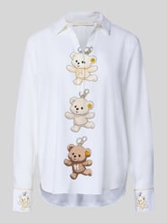 Blouse van zijdemix met motiefprint van HERZENS - 1
