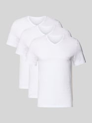 T-shirt z dekoltem w serek w zestawie 3 szt. model ‘Classic’ od BOSS - 39