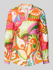 Blusenshirt mit Allover-Muster von Emily Van den Bergh Orange - 18