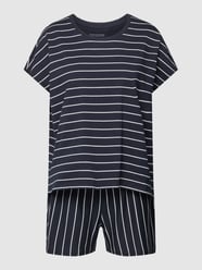 Pyjama mit Streifenmuster von Schiesser Blau - 26