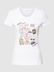 T-Shirt mit Strasssteinbesatz von Liu Jo White Weiß - 25