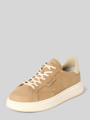 Chunky Sneaker aus Leder mit Schnürung von Woolrich Beige - 4