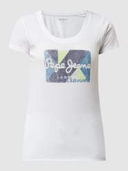 T-Shirt aus Baumwollmischung Modell 'Dafne'  von Pepe Jeans Weiß - 32